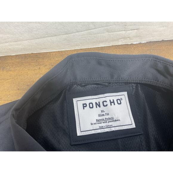 Poncho Shirt Mens XL Black Slim Fit Long Sleeve Performance Fishing Magnetic - Picture 9 of 13